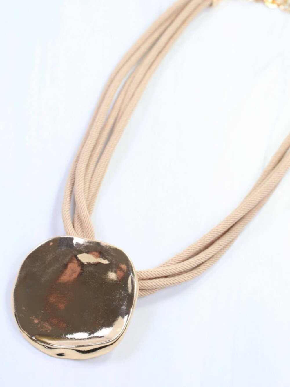 Caroline Hill Calia Natural Gold Pendant Cord Necklace